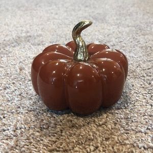 Orange and Gold Ceramic Pumpkin